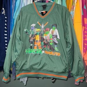 Boxlunch x Naruto x teenage mutant ninja turtles V-neck varsity pullover S NWT